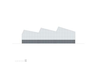 façade nord salle de sport triple, viège von Savioz Fabrizzi architectes Sàrl